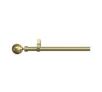 GoodHome Elasa Satin Brass Effect Extendable Ball Single Curtain Pole Set, (L)1200mm-2100mm (Dia)19mm