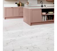 GoodHome Elegance Marble White & Grey Gloss Marble Effect Ceramic Indoor Wall & Floor Tile, Pack Of 6, (L)600mm (W)300mm