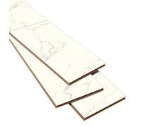 GoodHome Elegance White Marble Effect Laminate Flooring Sample