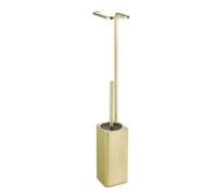 GoodHome Elland 2-In-1 Brushed Gold Effect Wall-Mounted Toilet Roll & Brush Holder