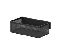 GoodHome Elland Black Stainless Steel Small 1 Compartments Shower Basket (W)20.2Cm
