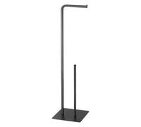 GoodHome Elland Matt Black Freestanding Toilet Roll Holder Stand (H)700mm (W)190mm