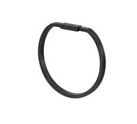 GoodHome Elland Matt Black Steel Wall-Mounted Towel Ring (W)19.4Cm