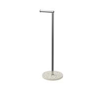 GoodHome Elland Matt Brushed Terrazzo Effect Freestanding Toilet Roll Holder Stand (H)690mm (W)215mm
