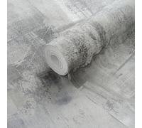 GoodHome Elmas Grey Concrete Effect Textured Wallpaper
