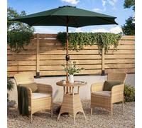 GoodHome Elos Beige Rattan Effect 2 Seater Bistro Set