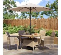 GoodHome Elos Beige Rattan Effect 4 Seater Dining Set