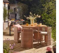 GoodHome Elos Beige Rattan Effect 4 Seater Dining Set