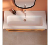 GoodHome Endell Gloss White Rectangular Single Vanity Basin (W)103.7Cm