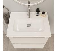GoodHome Endell Gloss White Rectangular Single Vanity Basin (W)63.4Cm