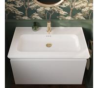 GoodHome Endell Gloss White Rectangular Single Vanity Basin (W)83.4Cm