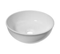 GoodHome Endell Gloss White Round Counter Top Basin (W)35Cm