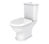 GoodHome Endell White Vortex Rimless Round Close-Coupled Toilet Set With Soft Close Seat