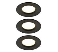 GoodHome Etana Black Non-Adjustable Led Neutral White Downlight 4.7W Ip65, Pack Of 3