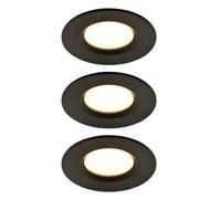 GoodHome Etana Black Non-Adjustable Led Warm Downlight 4.7W Ip65, Set Of 3