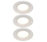 GoodHome Etana White Non-Adjustable Led Warm White Downlight 4.7W Ip65, Pack Of 3