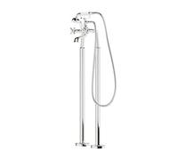 GoodHome Etel Chrome Effect Floor-Mounted Mono Mixer Tap With Shower Kit