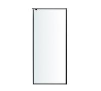 GoodHome Ezili Black Clear Glass Fixed Rectangular Side Shower Panel (H)195Cm (W)80Cm