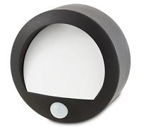 GoodHome Fixed Matt Black Integrated Led Pir Motion Sensor Outdoor Wall Light 1W