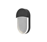 GoodHome Fixed Matt Black Mains-Powered Integrated Led Outdoor Wall Light 400Lm