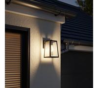 GoodHome Fixed Matt Black Mains-Powered Outdoor Wall Light