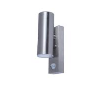 GoodHome Fixed Matt Stainless Steel Integrated Led Pir Motion Sensor Outdoor Wall Light 9W