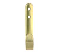 GoodHome Flat Profile Brass Effect Zinc Alloy Wall-Mounted J-Shaped Single Hook (H)90mm (D)40mm
