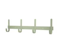 GoodHome Flat Profile Matt Sage Green Steel 4 Hook Rail (L)450mm (H)120mm