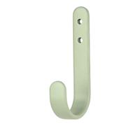 GoodHome Flat Profile Sage Zinc Alloy Wall-Mounted J-Shaped Single Hook (H)90mm (D)40mm