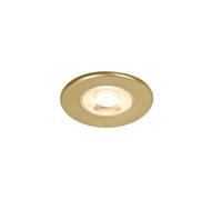 GoodHome Gamow Matt Gold Effect Fixed Led Fir Warm & Neutral Downlight 5W Ip65