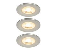 GoodHome Gamow Matt Pewter Effect Fixed Led Fir Warm & Neutral Downlight 5W Ip65, Pack Of 3