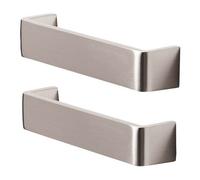 GoodHome Gara Nickel Effect Kitchen Cabinets D-Shaped Pull Handle (L)13.6Cm (D)30mm, Pack Of 2