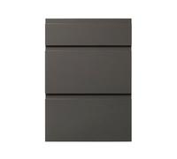 GoodHome Garcinia Gloss Anthracite 3 Drawer Front, Pack Of 1 (H)715mm (W)497mm (T)19mm