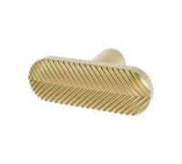 GoodHome Garlan Brushed Aluminium Brass Effect Oval Furniture Knob (Dia)45mm, Pack Of 2