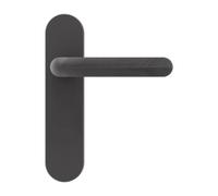 GoodHome Garlan Brushed Grey Titanium Effect Aluminium Alloy & Steel Straight Door Handle (L)125mm (D)60mm