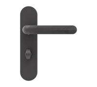 GoodHome Garlan Brushed Grey Titanium Effect Aluminium Alloy, Steel & Zinc Alloy Straight Door Handle (L)125mm (D)60mm