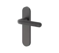 GoodHome Garlan Brushed Grey Titanium Effect Aluminium Alloy & Steel Straight Door Handle (L)125mm (D)60mm