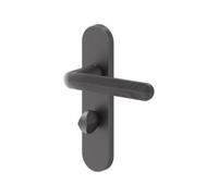 GoodHome Garlan Brushed Grey Titanium Effect Aluminium Alloy, Steel & Zinc Alloy Straight Door Handle (L)125mm (D)60mm