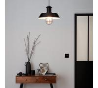 GoodHome Genly Gloss Black Pendant Ceiling Light, (Dia)390mm