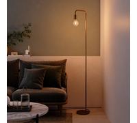 GoodHome Ghlin Satin Antique Brass Effect Floor Lamp