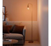 GoodHome Ghlin Satin Brushed Gold Effect Floor Lamp
