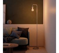 GoodHome Ghlin Satin Silver Effect Floor Lamp