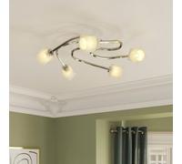 GoodHome Glacies Spiral Glass & Metal Chrome Effect 5 Lamp Led Ceiling Light