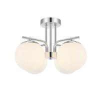 GoodHome Glass & Metal Chrome Effect 4 Lamp Led Ceiling Light