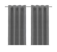 GoodHome Glend Grey Plain Woven Blackout & Thermal Eyelet Curtain (W)228Cm (L)228Cm, Pair