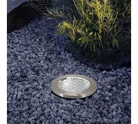 GoodHome Glend Stainless Steel Effect Solar-Powered Cool White Led Decking Light, Pack Of 2