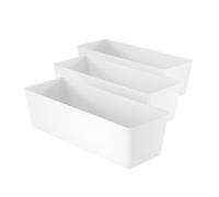 GoodHome Glomma White Bathroom Organiser, Pack Of 3