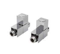 GoodHome Gloss Chrome Effect Straight Manual Radiator Valve & Lockshield (Dia)15mm X ½" (Dia) 15mm