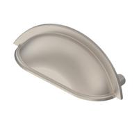 GoodHome Govlin Satin Nickel Effect Any Room Furniture Cup Pull Handle (L)8.1Cm (D)30mm, Pack Of 6