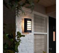GoodHome Grandy Fixed Matt Dark Grey Mains-Powered Outdoor Wall Light